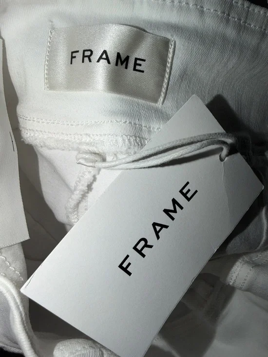 Frame Denim Women's Jetset Crop High Rise Wide-Leg White Cropped Pants NEW - Picture 7 of 8